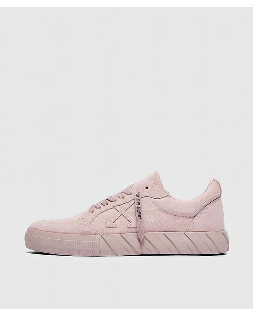 Off-White c/o Virgil Abloh Pink Suede Vulcanized Low Sneakers for men