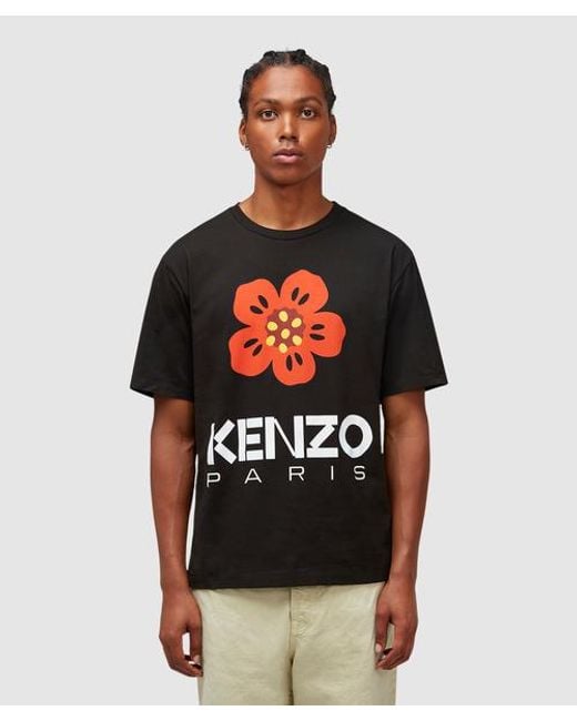 KENZO Black Boke Flower-print Cotton-jersey T-shirt for men