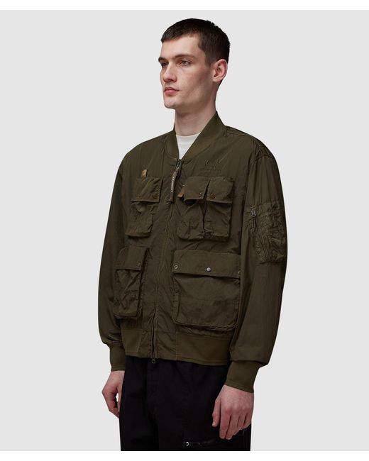 C P Company Green Chrome-R Bomber Jacket for men