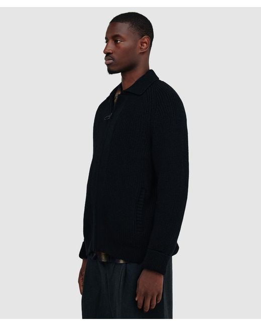 Barbour Black Garthman Zip Cardigan for men