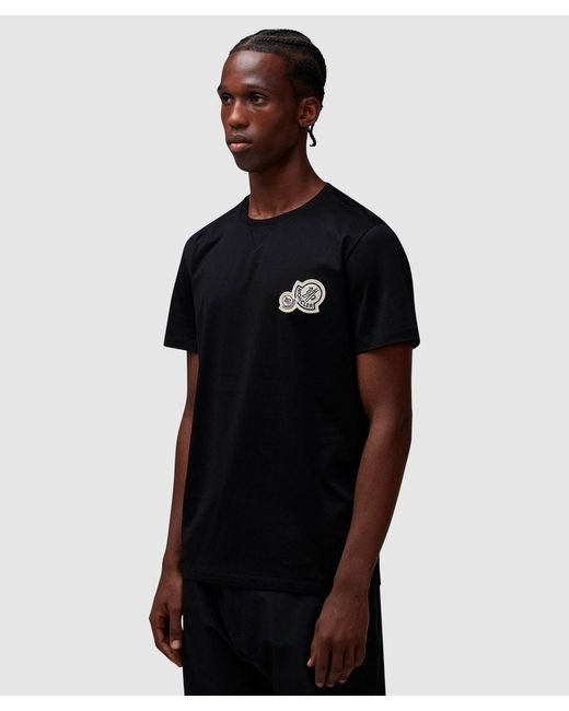 Moncler Double Badge T-Shirt in Black for Men | Lyst UK