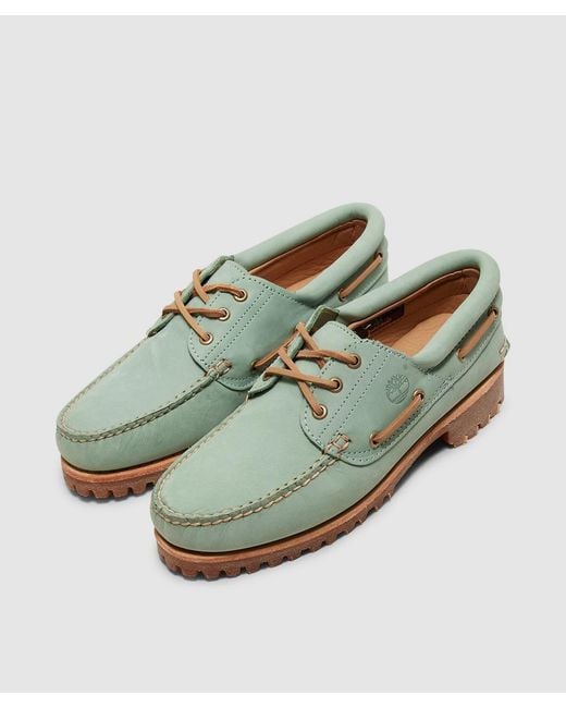 Timberland Green Authentic Boat Shoe (Medium Nubuck for men