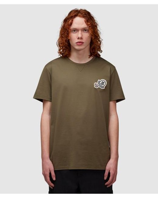 Moncler Brown Double Badge T-shirt for men