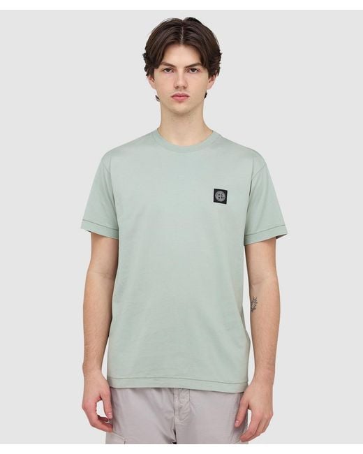 Stone Island Green 60/2 Cotton Jersey T-Shirt (Sage for men