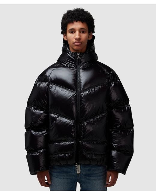 Cole Buxton Black Hooded Insulated Jacket for men