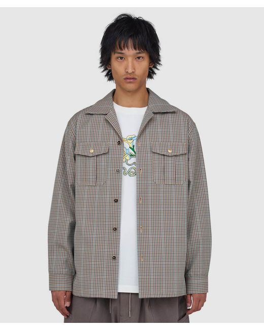 Drole de Monsieur Gray Carreaux Shirt (Dark Sand for men