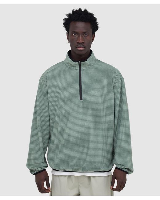 Mellow Clo Green Summit Half Zip Fleece Jacket (Sage for men