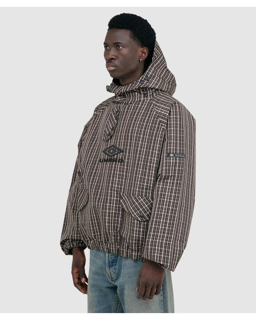 Umbro Gray X Slam Jam Check Smock Anorak Jacket /Dark for men