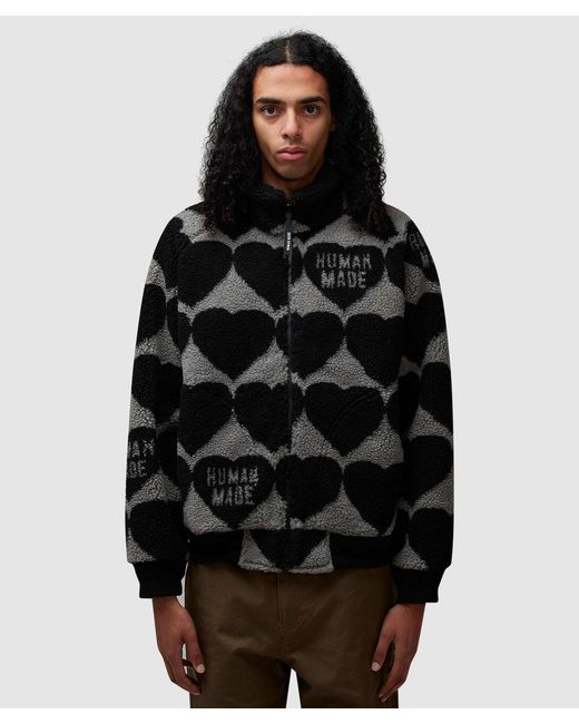 パーカー HUMAN MADE Heart Fleece Jacket Black XL Human Made Heart Fleece Jacket in Black for Men | Lyst