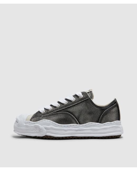 Maison Mihara Yasuhiro Black Hank Low Brushed Shrink Leather Sneaker