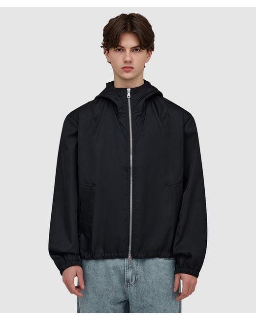 Cole Buxton Black Hooded Nylon Windbreaker for men