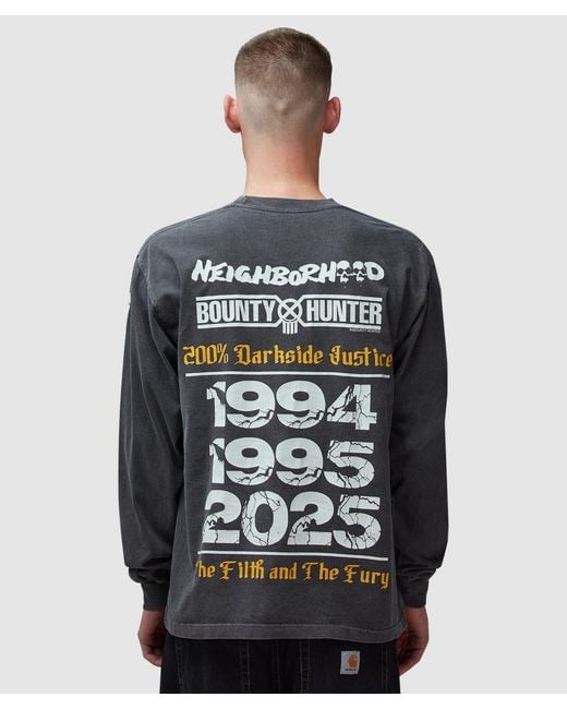 Neighborhood Gray X Bounty Hunter Long Sleeve T-Shirt for men