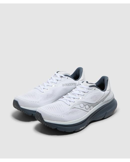 Saucony White Guide 19 Sneaker /Shadow for men