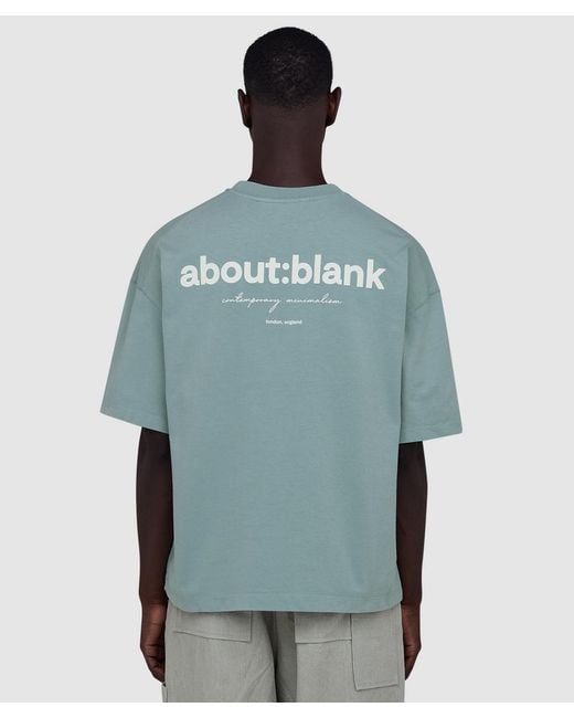 About Blank Blue Box T-Shirt (Tourmaline/Ecru for men