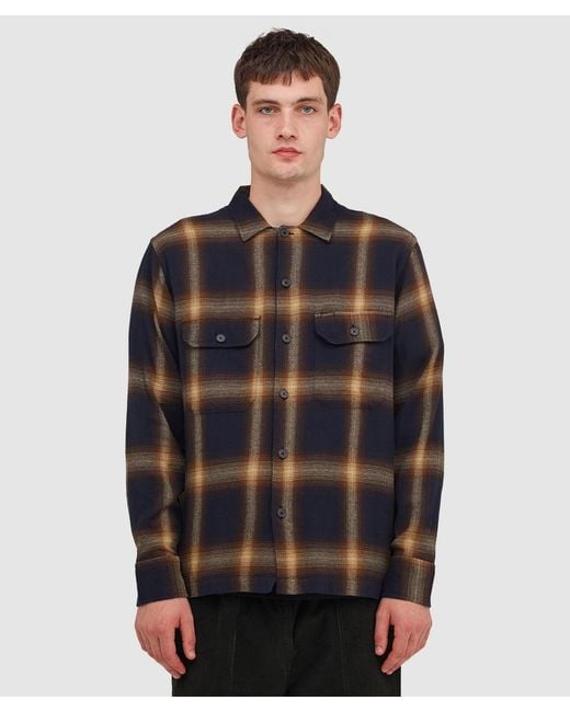 Universal Works Blue Canyon Check Utility Shirt for men