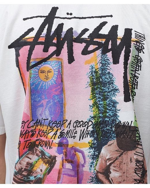 STUSSY Daydream Pigment Dyed Tee L アート Stussy Daydream Pig Dyed T-shirt in Natural for Men | Lyst