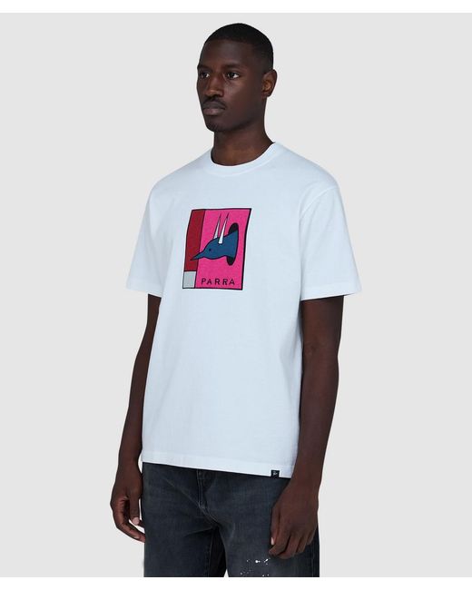Parra White The Hunted T-Shirt for men