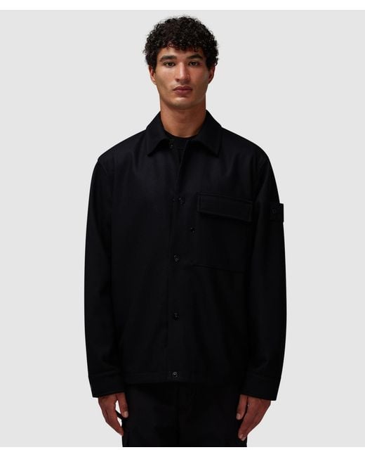 Stone Island Black Ghost Nylon Wool Overshirt for men