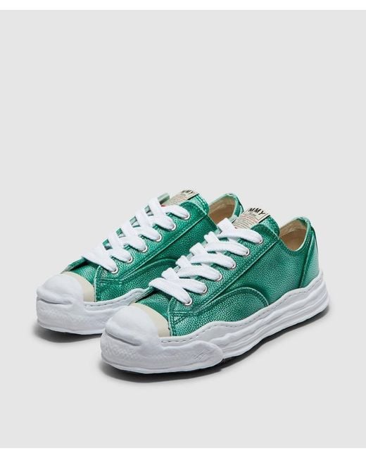 Maison Mihara Yasuhiro Green Hank Low Brushed Shrink Leather Sneaker