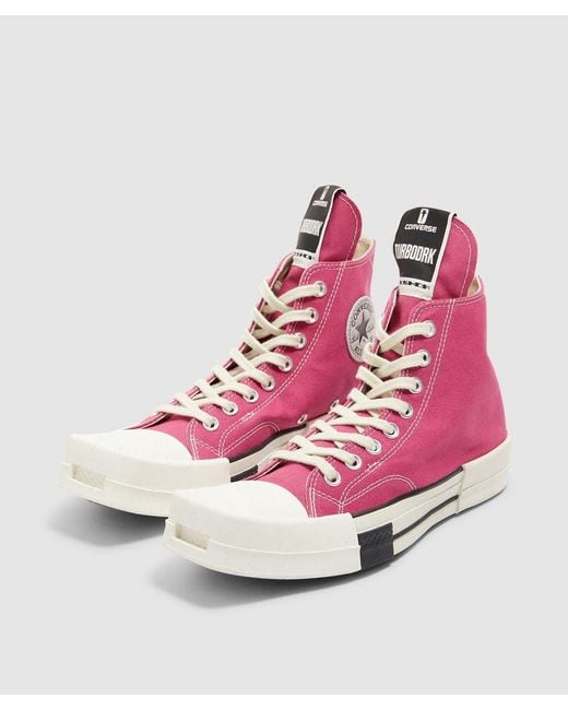 Rick Owens X Converse Turbodrk Laceless Hi Sneaker (Hot in Pink | Lyst