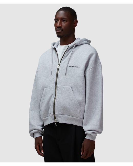 MKI Miyuki-Zoku Gray Uniform Zip Hoodie for men