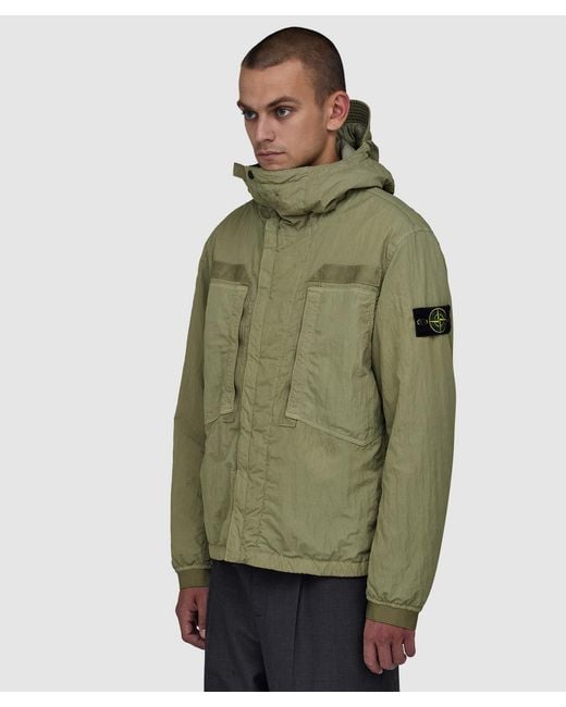 Stone Island Green Warp Rib Nylon-Tc Jacket for men