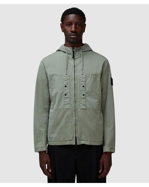 Stone Island Green Supima Twill Stretch Short Parka for men
