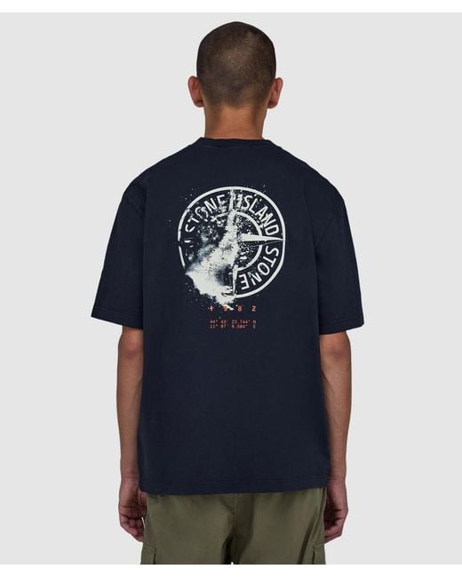 Stone Island Blue Desert Print T-Shirt for men