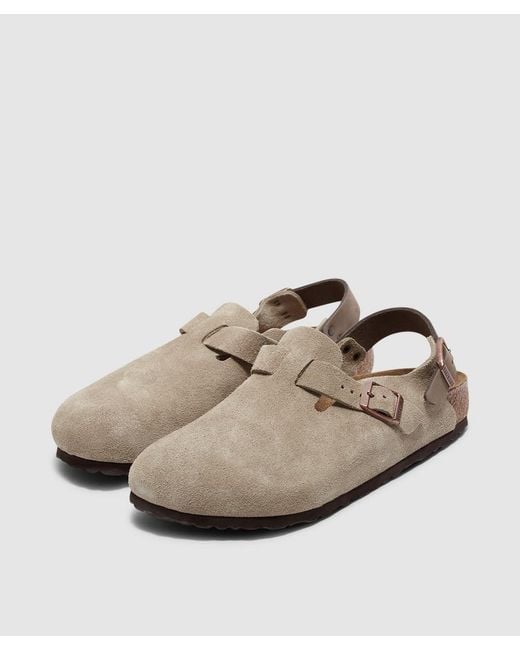 Birkenstock Natural Tokio Suede Clog (Taupe