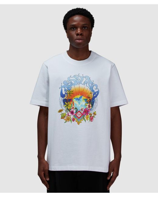 Casablanca White Surf Trip T-Shirt for men