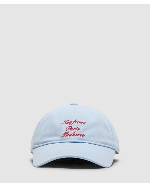 Drole de Monsieur White Calligraphy Slogan Cap (Light