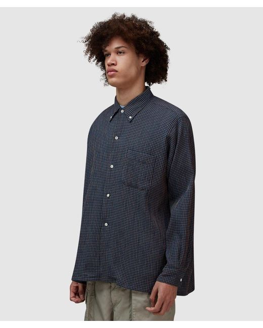 Beams Plus Blue Open B.D. Plaid Shirt for men
