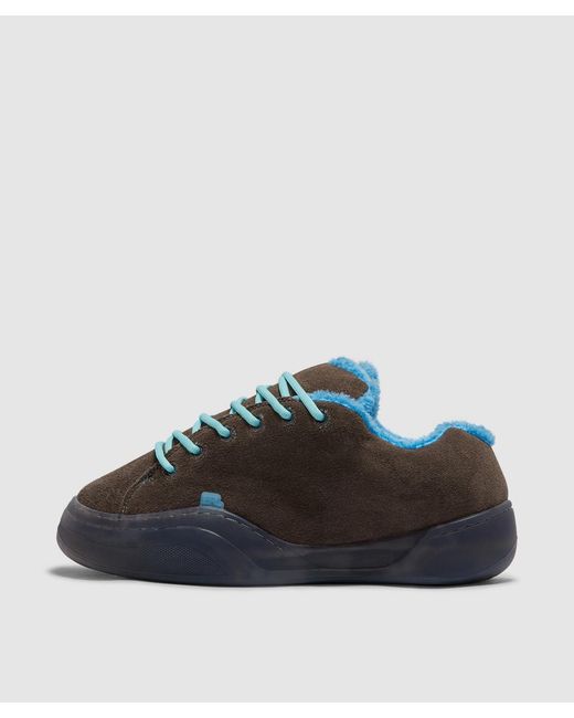 ERL Black Suede Vamp Skate Sneaker (Electric for men