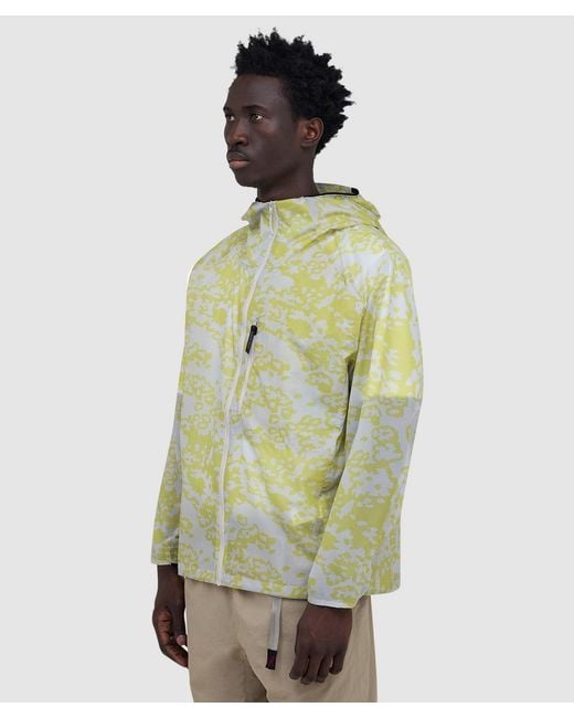Gramicci Green Flyweight Hooded Jacket (Grid Camo for men