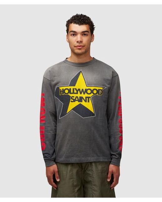 HOLLYWOOD SAINT 長袖カットソー XL 　黒 SAINT Mxxxxxx Hollywood Long Sleeve T-shirt in Gray for Men