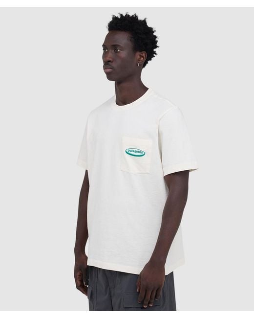Patagonia White Midweight '95 Oval Logo T-Shirt (Undyed Natural for men