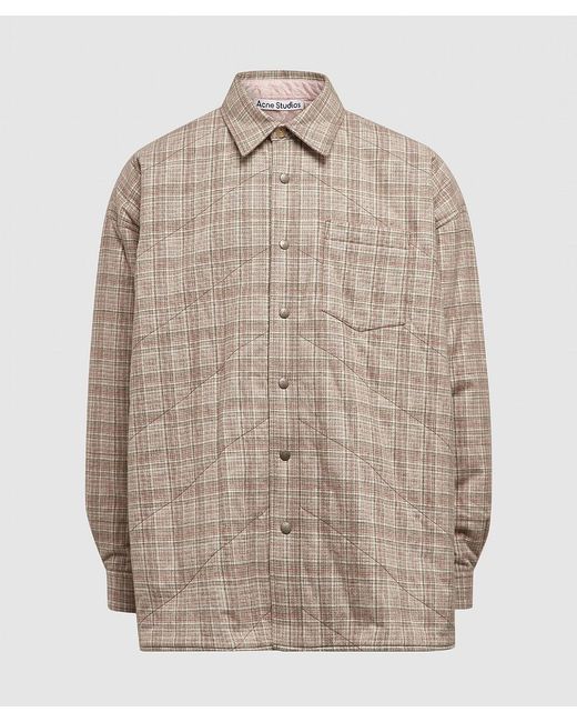 Acne Natural Otit Co Check Flannel Padded Overshirt for men