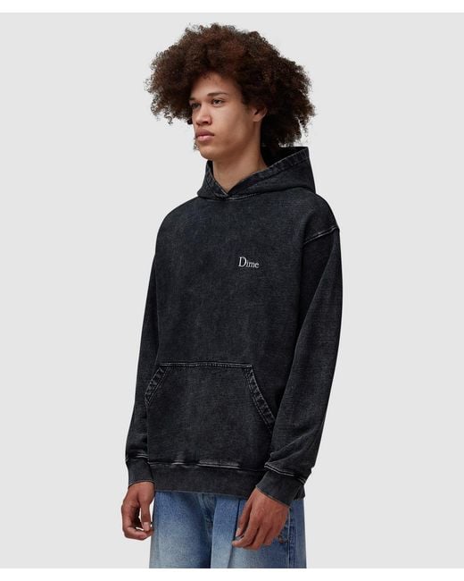 Dime Blue Classic French Terry Hoodie (Faded for men