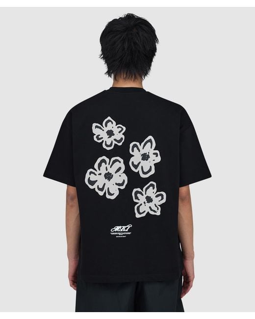 MKI Miyuki-Zoku Black Hibiscus T-Shirt for men