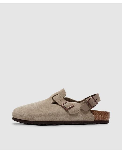 Birkenstock Natural Tokio Suede Clog (Taupe