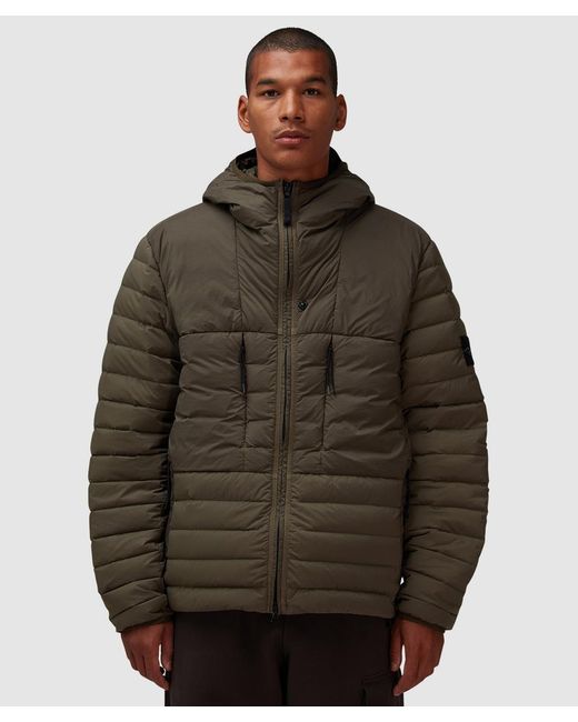 Stone Island Brown Seamless Tunnel Down Jacket (Military for men