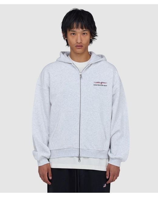 Cole Buxton White Cb Sport Full Zip Hoodie (Light Marl for men