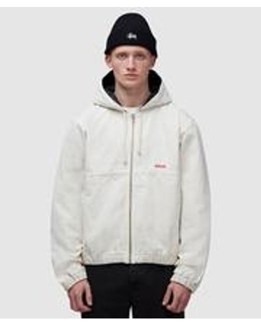 Stussy Canvas Insulated Work Jacket in White for Men | Lyst