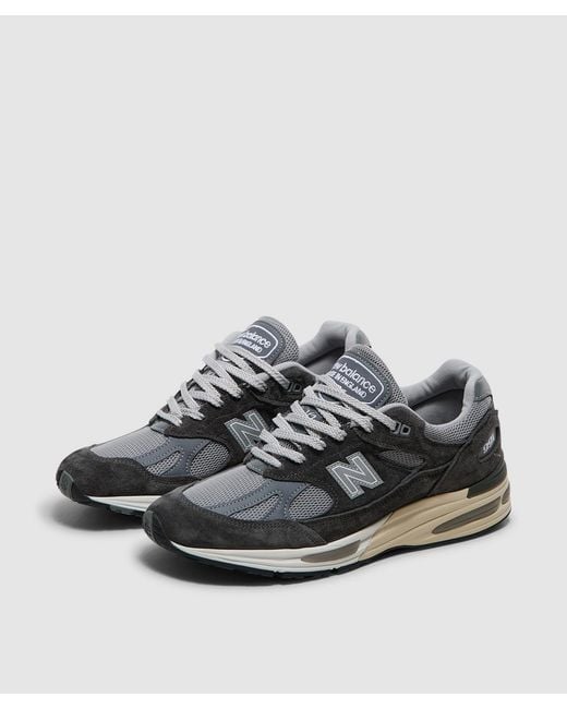 New Balance Black Miuk 991V2 Sneaker (Forged Iron Alloy Smoked Pearl