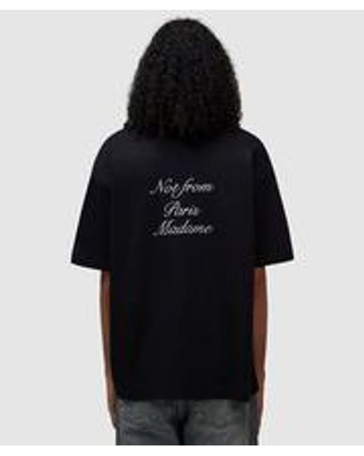 Drole de Monsieur Black Cursive Slogan T-shirt for men