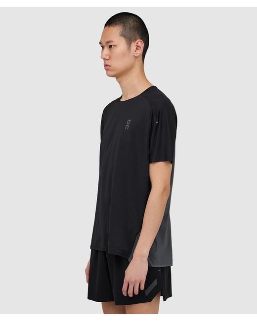 On Shoes Black Performance T-Shirt /Eclipse for men