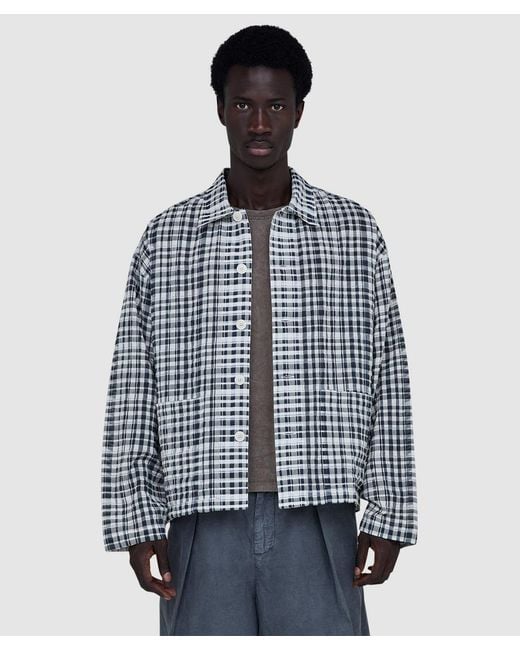 YMC Blue Pj Overshirt (Charcoal/Off for men