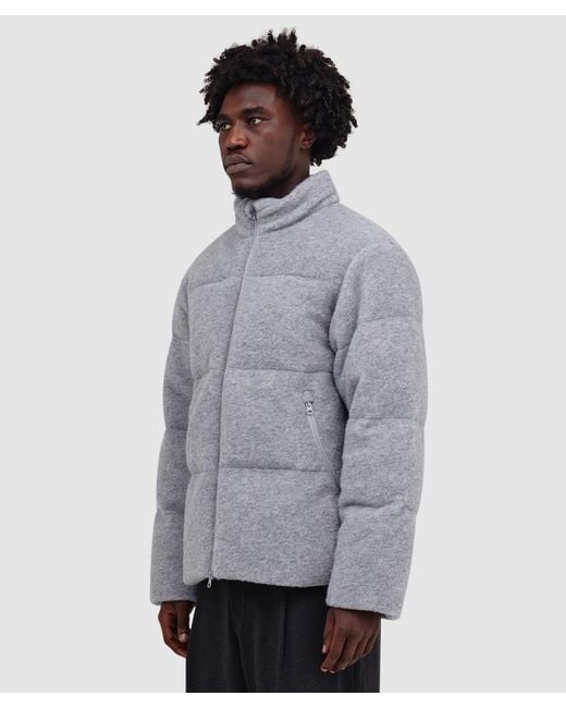 Hiking Patrol Gray Element Texture Down Jacket for men
