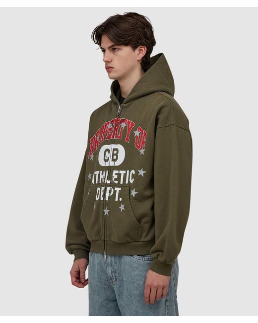 Cole Buxton Green Property Of Zipped Hoodie (Vintage Khaki for men