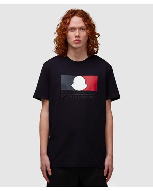 Moncler Black Tricolour Box Logo T-shirt for men